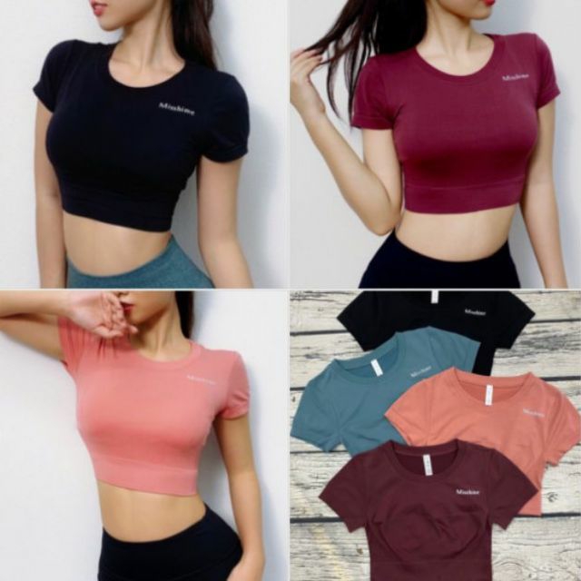 áo croptop thể thao tập gym yoga nữ