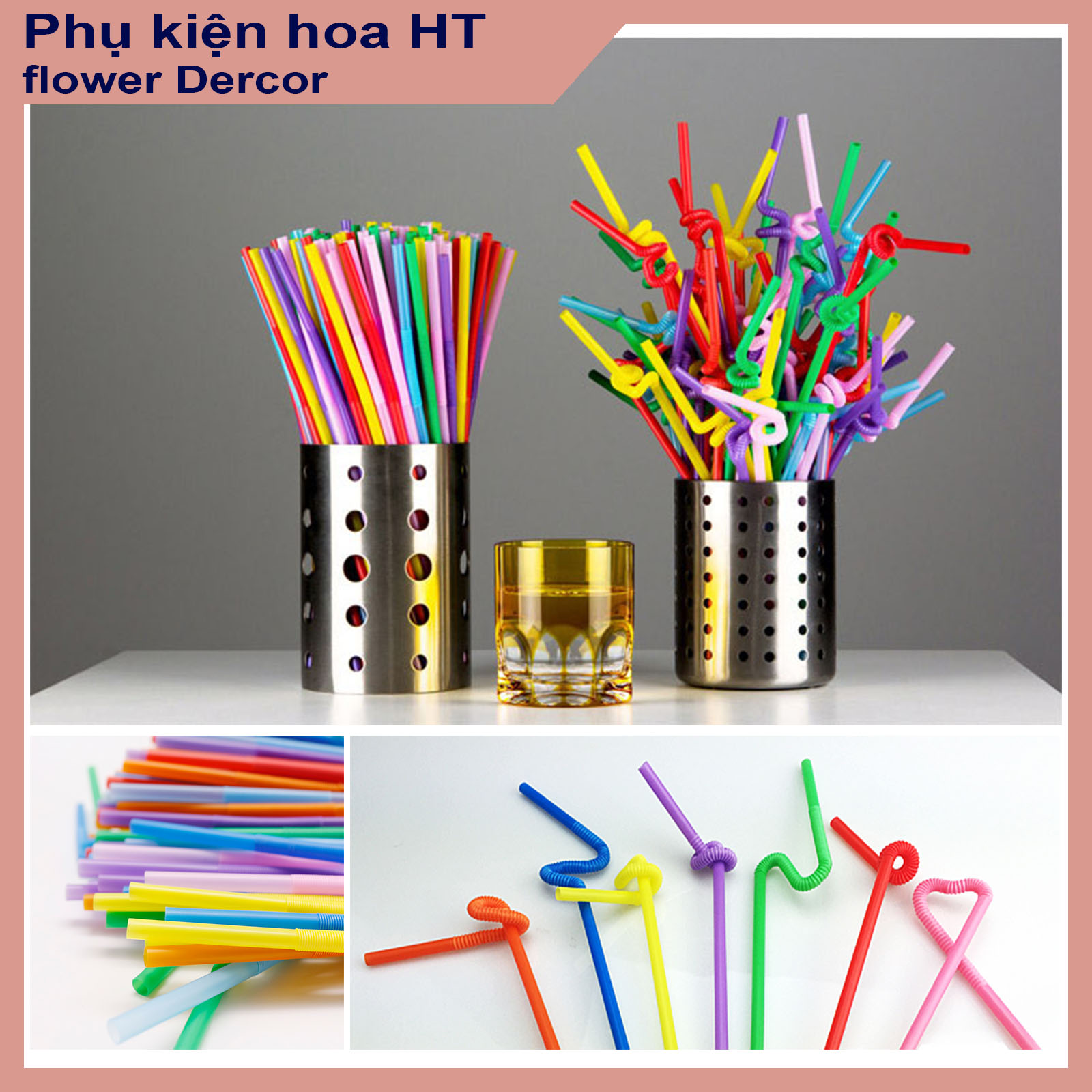 Ống hút xoắn nghệ thuật nhiều màu loại đẹp