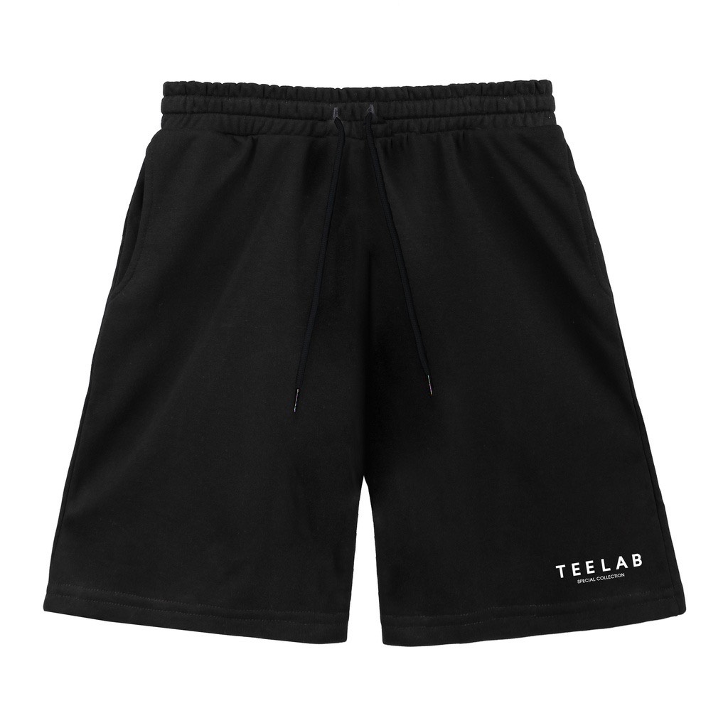 Quần Short Teelab Local Brand Unisex Special Collection Premium Màu Đen, Quần Lừng Nam Nữ Phong Cách Basic