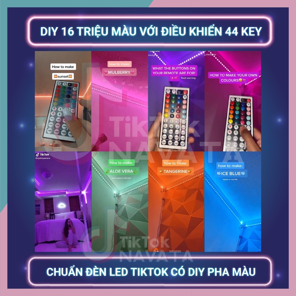 Mua 3 tặng 1 Đèn Led TikTok 5m 10m Điều Khiển APP 16 Triệu Màu Pha Màu DIY đèn trang trí phòng ngủ Led 5050 RGB Loại Tốt