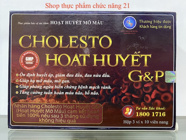CHOLESTO HOẠT HUYẾT G&P - Hạ mỡ máu, mỡ gan, bổ não.