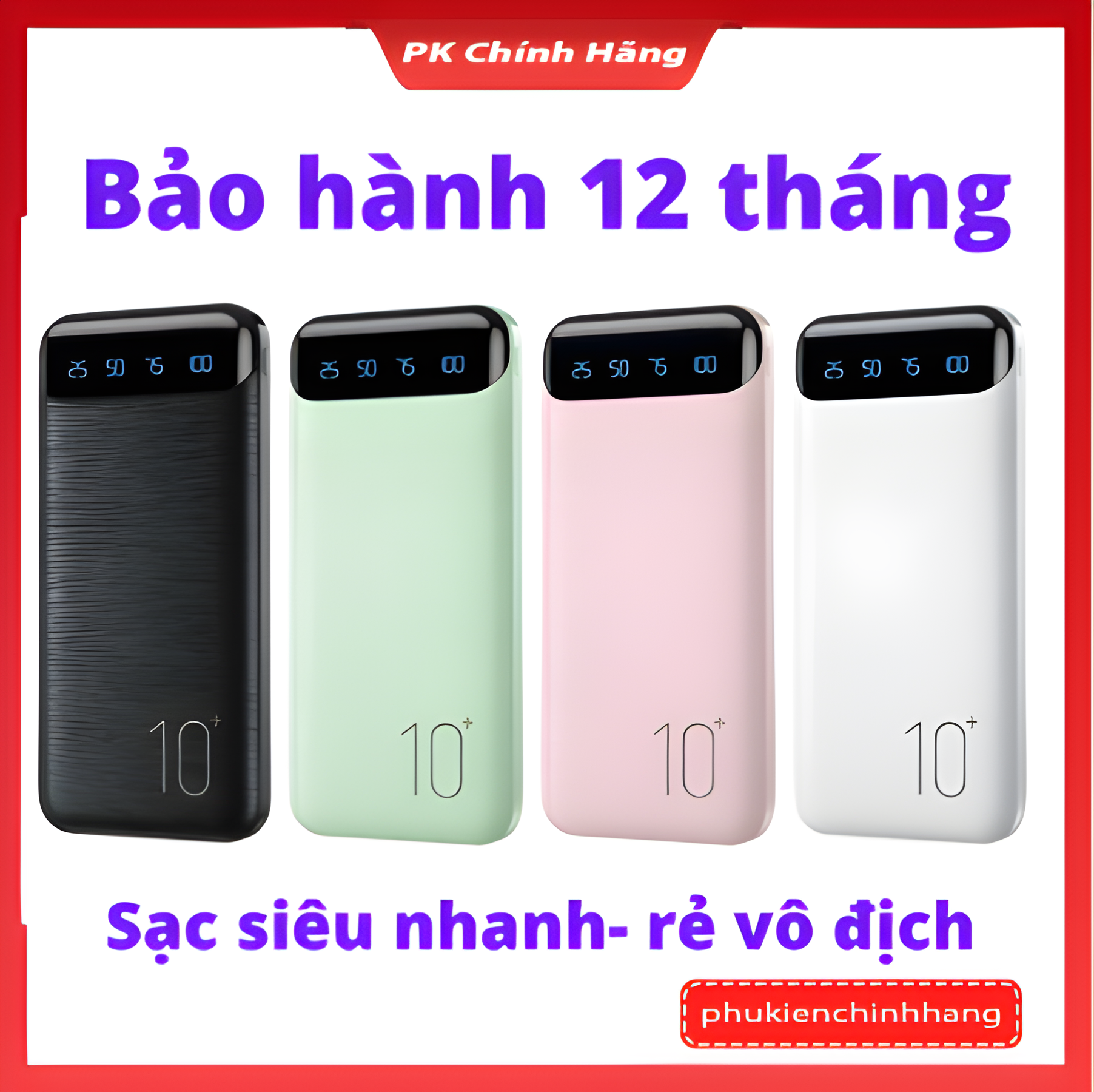 Sạc dự phòng 10000 mah pin sạc dự phòng wk -161 bảo hành 24 tháng lỗi 1 đổi 1