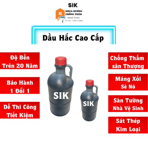 Dầu Hắc Nhựa Đường Chống Thấm dạng lỏng 1Lít