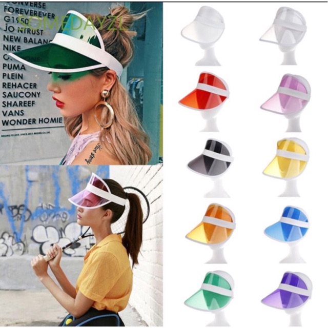 Nón nhựa nửa đầu - Mũ lưỡi trai đi biển trong suốt