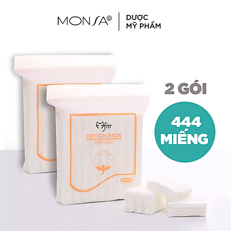 Combo 2 gói Bông Tẩy Trang 3 Lớp Cotton Pads 222 Miếng Tẩy Trang Da Mặt