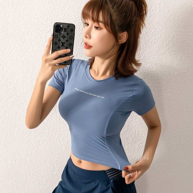 Áo Croptop Tập Gym Nữ Tay Ngắn Chiết Eo Ôm Body KENZI-54