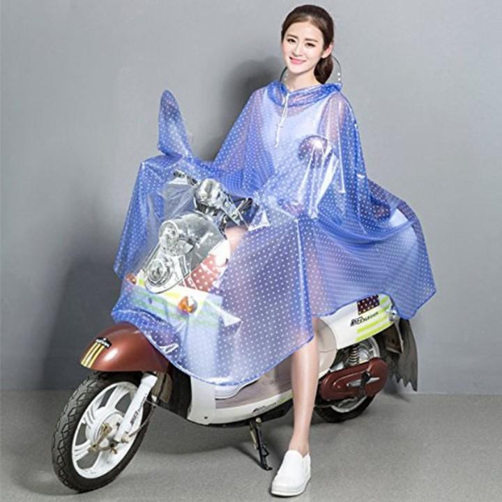 Áo Mưa Chấm Bi 1 Đầu Có Kính Che Mặt Cao Cấp - Chống Thấm Cực Tốt - Siêu Nhẹ - Bền Đẹp