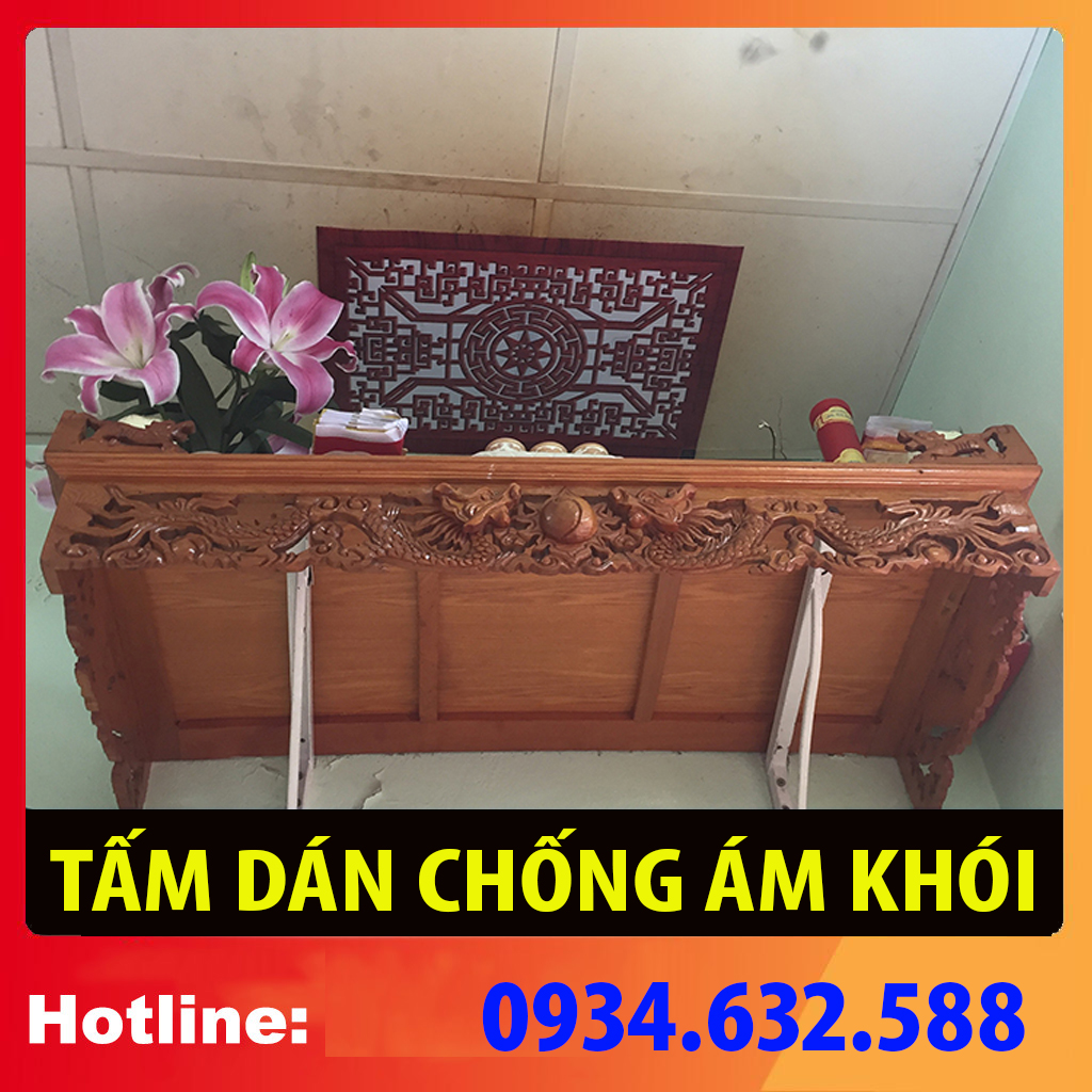 Tấm chống ám khói dán phòng thờ, dán lên trần nhà, không phải khoan, kích thước 41 x61cm , bát cắm nhang, đồ thờ, lư nhang đồng, nhang cuốn tàn, bát hương hứng nhang, bát nhang, bát nhang thờ, lư nhang đồng, nhang đốt bàn thờ