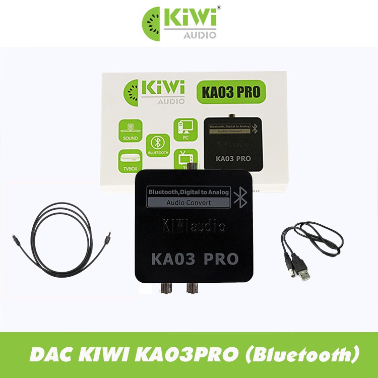 Bộ chuyển đổi âm thanh từ Optical sang Analog KIWI KA03 Pro hỗ trợ Bluetooth - Hàng chính Hãng