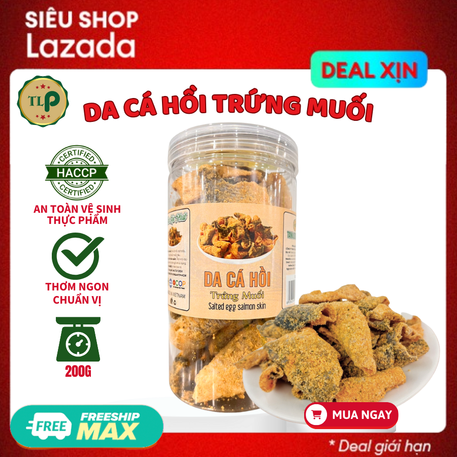 DA CÁ HỒI TRỨNG MUỐI TÂN LỘC PHÁT HŨ 200G Đồ Ăn Vặt Yêu Thích