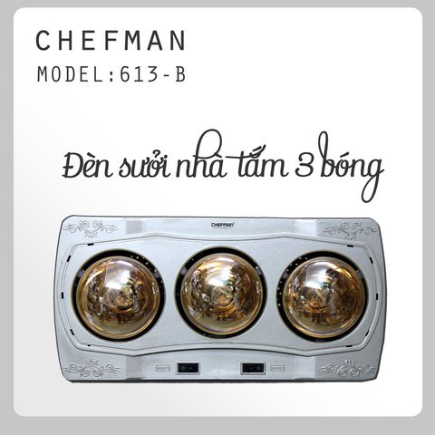 Đèn sưởi nhà tắm 3 bóng cm-613b cống suất 825w nhựa abs chống chay- hàng chính hãng