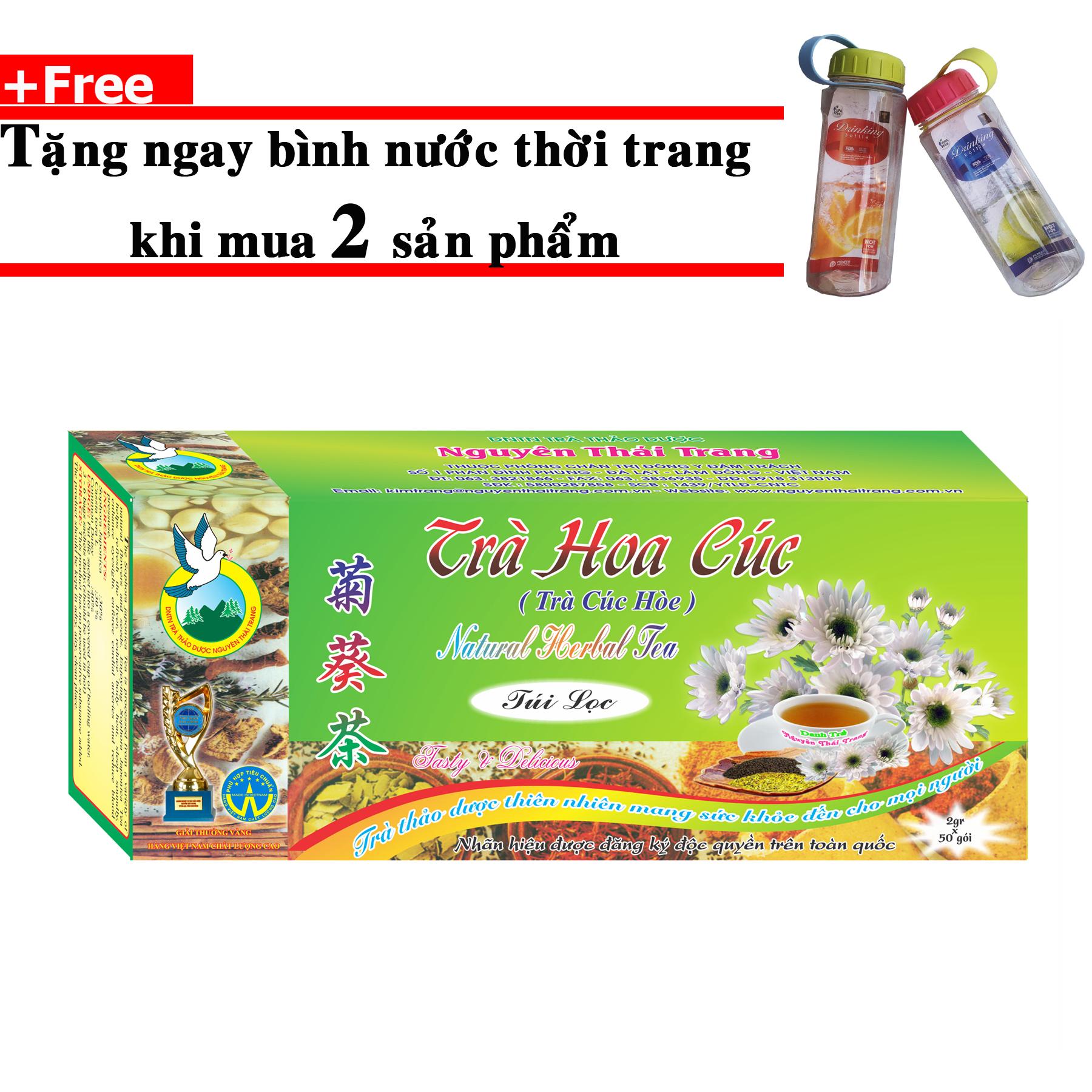Trà Hoa Cúc Điều Hòa Huyết Áp -Mua 2 tặng 1 bình nước thời trang- Nguyên Thái Trang