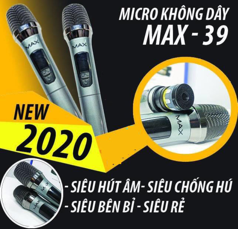 [ FREESHIP - CUỐI NĂM BÁN LỖ ] Mua Micro Karaoke, Micro Bluetooth Không Dây Giảm Đến 50%, Bộ Micro Không Dây Đa Năng MAX-39, Chống Hú Cao Cấp, Màn Hình LED Hiển Thị Thông Minh, Hát Karaoke Cực Chất, BH 12 T