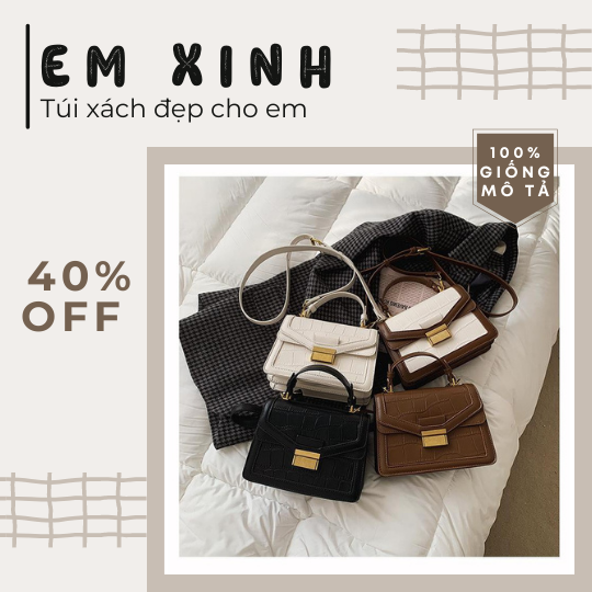 Túi xách nữ size 20 sang chảnh 4 màu hộp vuông túi nữ có dây đeo chéo dáng hàn quốc