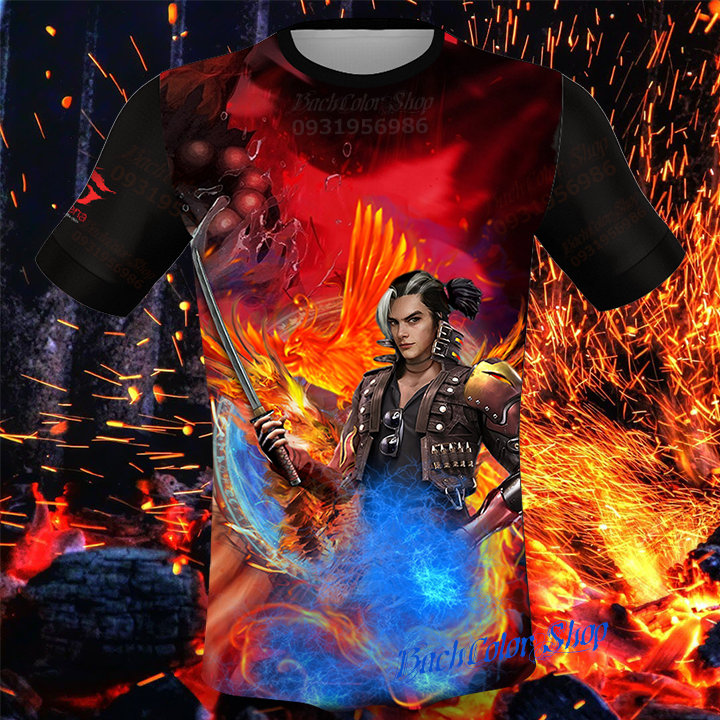 Áo Thun Đen 3D Hayato Game Free Fre