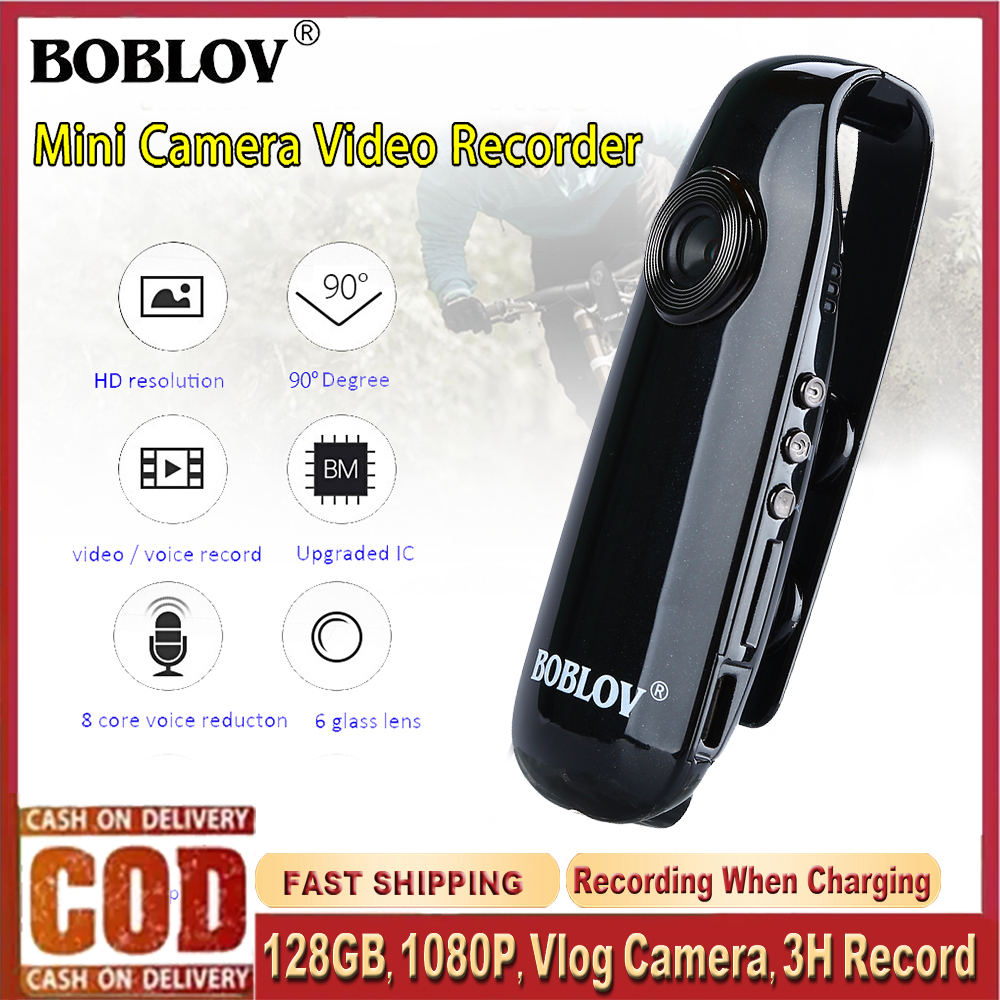  BOBLOV 007 Máy Ảnh Mini HD1080P Máy Quay Phim Thân Hình Police Thân Máy Camera Máy Ghi Âm Ghi Hình Camera Hành Trình Xe Đạp Phát Hiện Chuyển Động Cho Vlog Ghi Âm Phỏng Vấn 
