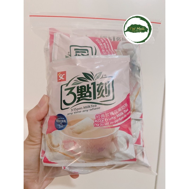 (TÚI 15 GÓI) Trà sữa túi lọc Đài Loan 3:15PM - Vị hoa hồng - Tw Mall - Trà sữa Đài Loan