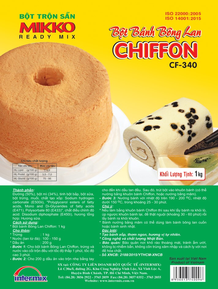 Mikko – bột bánh bông lan chiffon