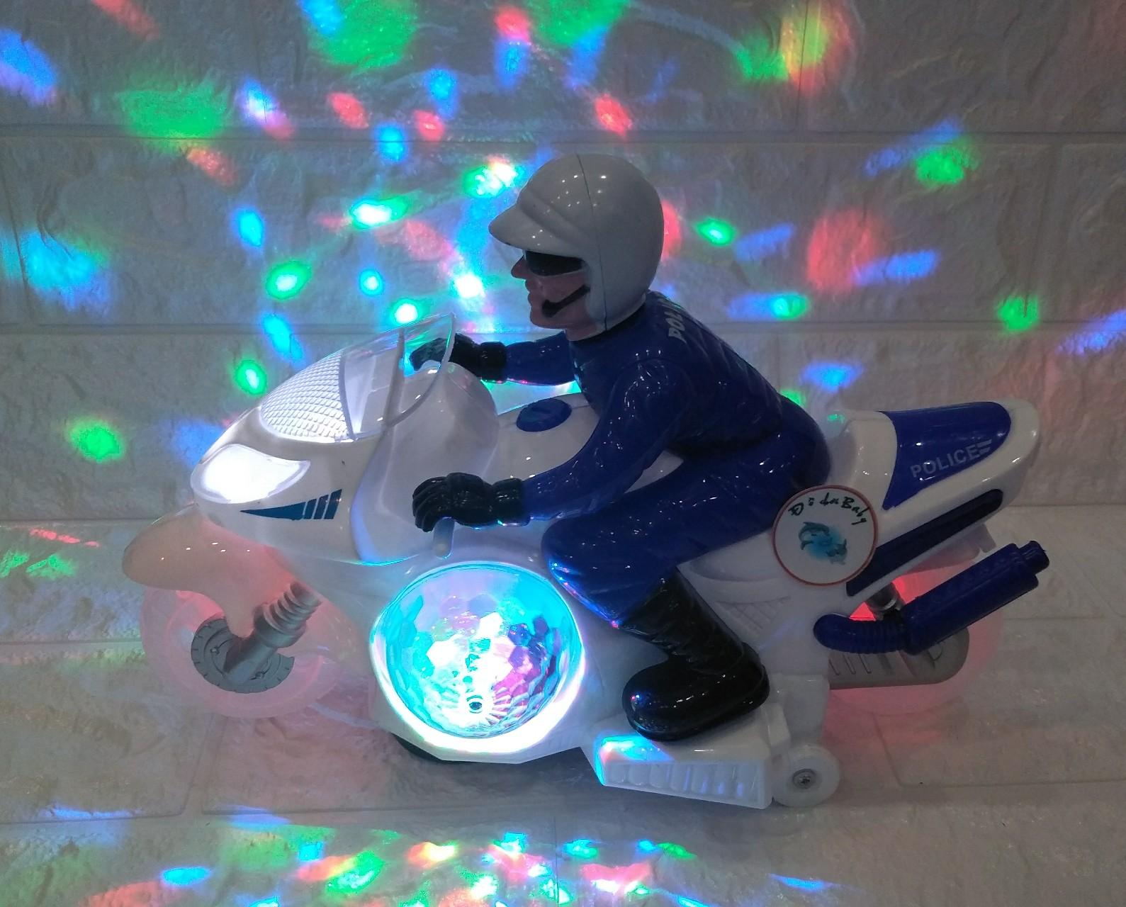 ĐỒ CHƠI XE MÔ TÔ CẢNH SÁT PIN ĐÈN