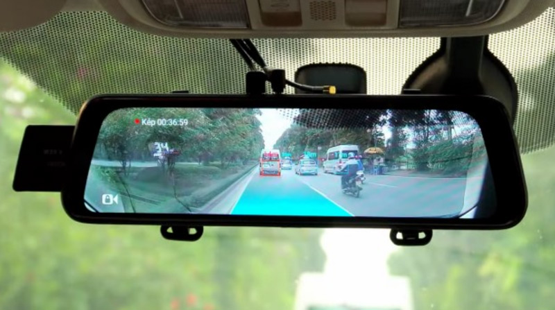 Camera hành trình ô tô dạng gương, trọn bộ camera hành trình ô tô - camera hành trình gương chiếu hậu ô tô, góc nhìn rộng 170 độ