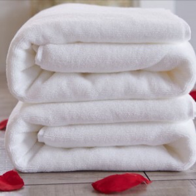 (420Gr)Khăn Tắm Trắng Khách Sạn Cao Cấp 420 Gam( 65X135 Cm) Siêu Dày