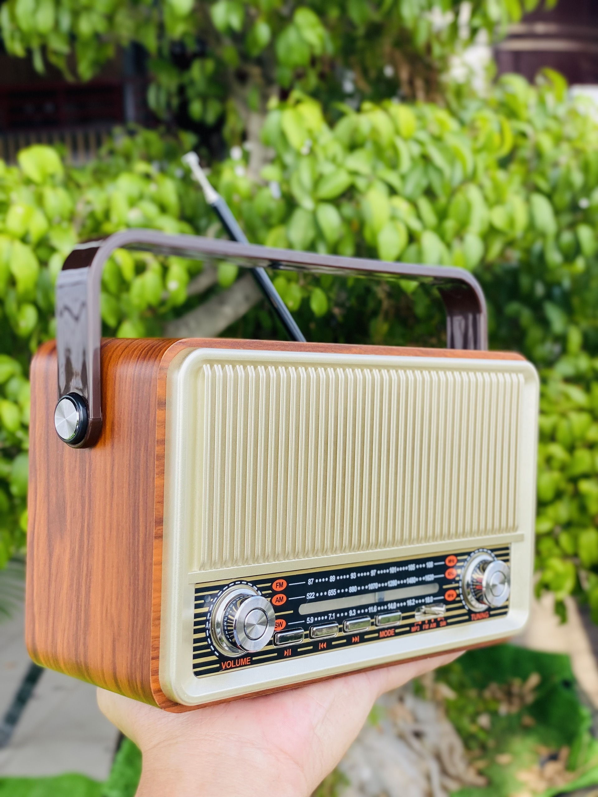 Đài FM RADIO MD-510 511 - Loa bluetooth kết hợp đài radio - Phong cách cổ điển vintage - Vỏ gỗ sang trọng