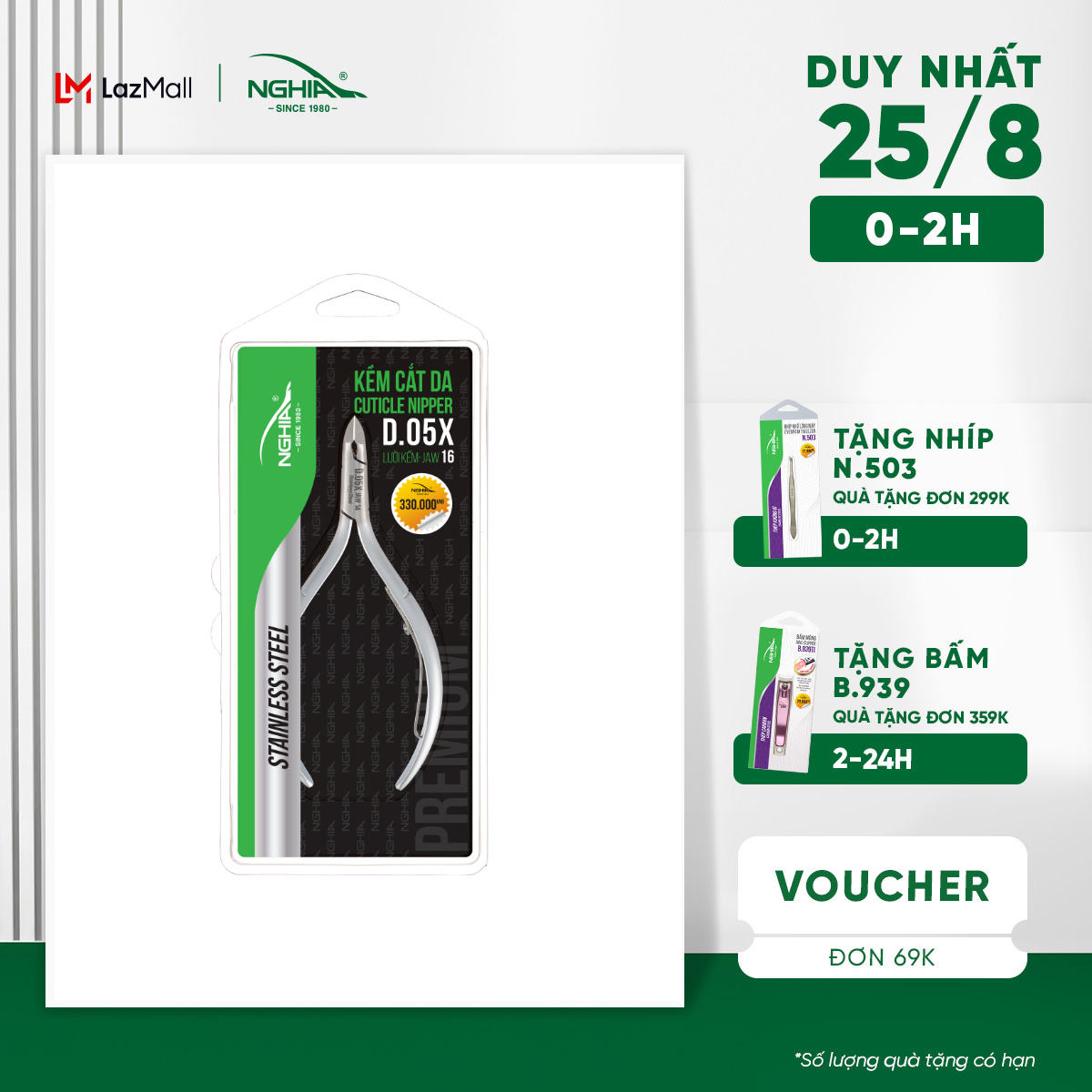 Kềm cắt da 3 mang tròn thép không gỉ kềm nghĩa d.05x