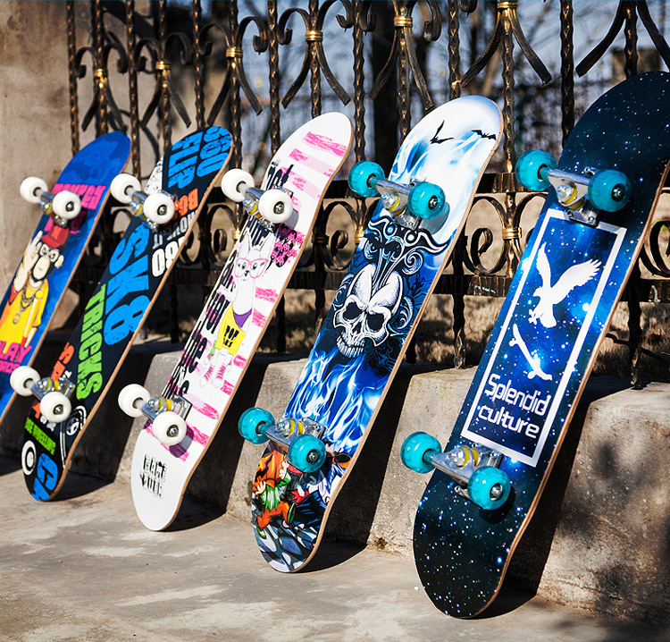 Ván trượt siêu hạng skateboard cao cấp - mặt nhám bánh cao su cỡ lớn- gỗ phong ép 8 lớp, người lớn, trẻ em ván trượt chuyên nghiệp chống trơn trượt, đạt chuẩn thi đấu.