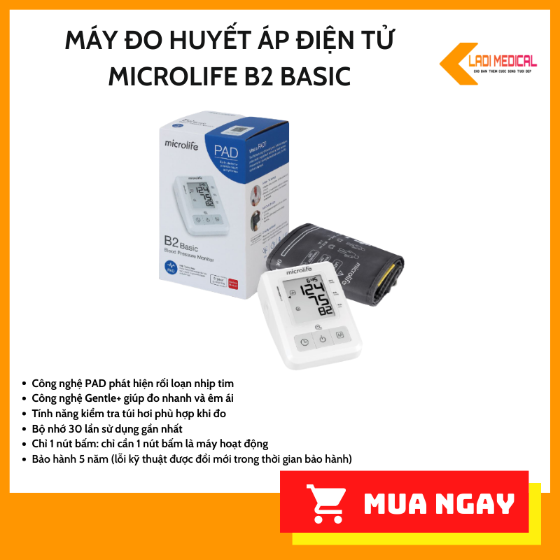 Máy đo huyết áp bắp tay microlife b2 basic