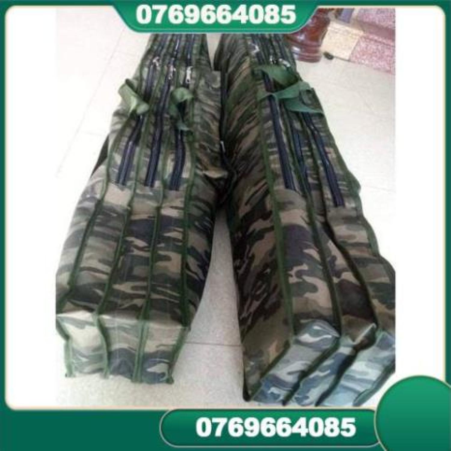 Túi đựng cần câu vải lính dàn di 3 ngăn chính và ngăn phụ chống nước, bao đựng cần rằn di -Đ𝗢̂̀𝗖𝗔̂𝗨 𝟮𝟭𝟰