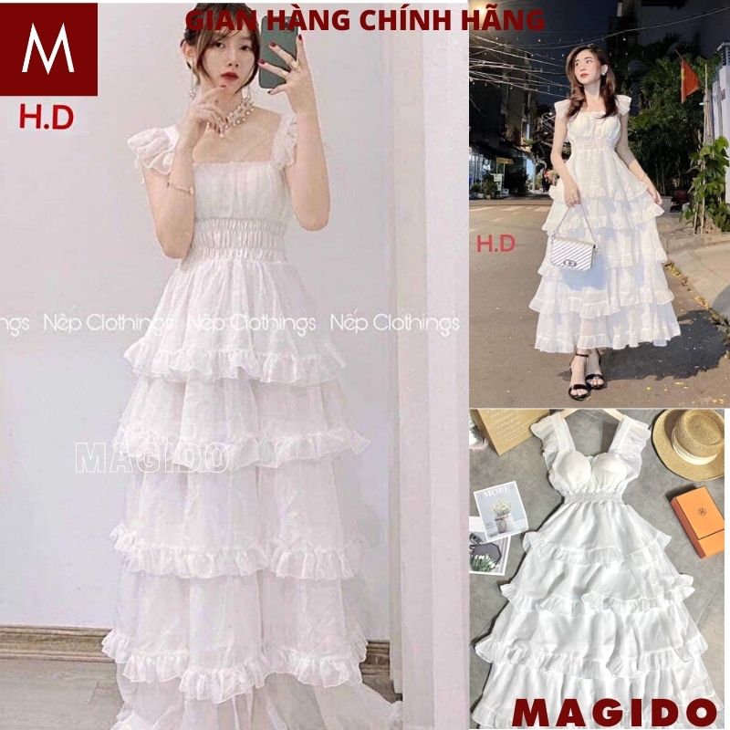 Đầm maxi 2 dây dáng xòe nhiều tầng  Váy đi chơi biển du lịch dự tiệc sang chảnh tiểu thư bánh bèo vintage, thiết kế trẻ trung nhẹ nhàng nữ tính - METSHOP