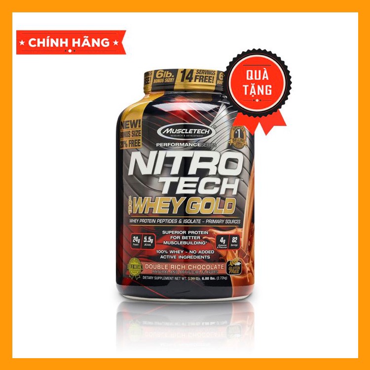 Thực phẩm bổ sung muscletech nitrotech whey gold 5.5lbs - hỗ trợ tăng cơ, phát triển cơ bắp