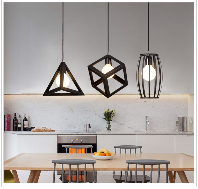 Đèn thả decor khối lập phương tháp bầu dục