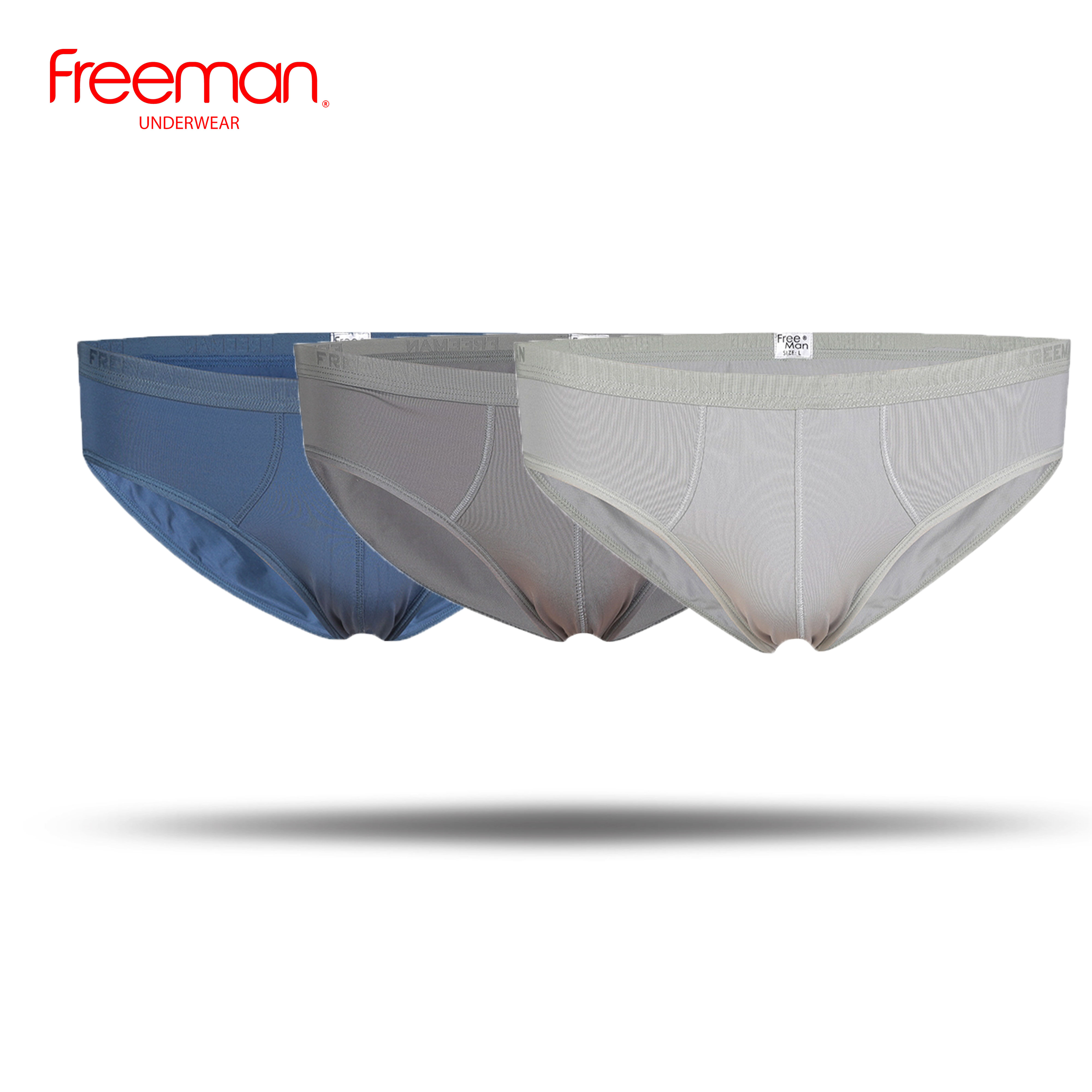 Combo 3 quần lót nam thun lạnh phối lưng bản nhỏ freeman 6042