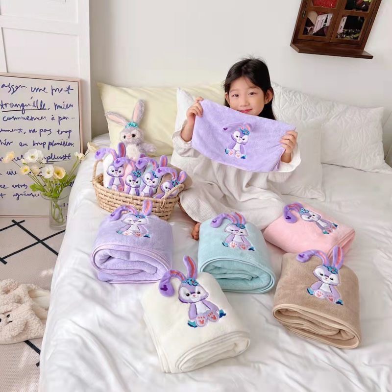 Set khăn tắm kèm khăn mặt thỏ tím mềm mại cho bé - jumping beans official store