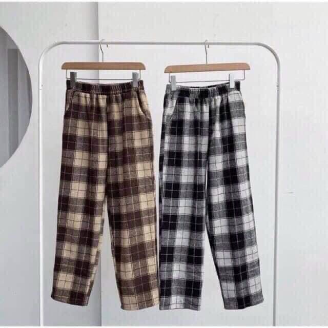 [HCM][MIỄN PHÍ VẬN CHUYỂN] quần baggyQuần kaki quần thể thao quần nam nữ unisexsọc caro ống rộng