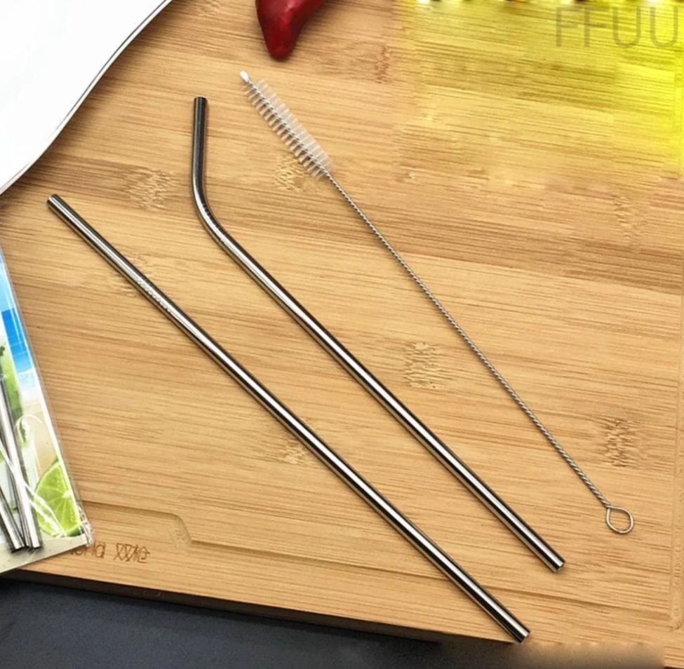 Set 3 món ống hút inox kèm cọ rửa ống hút - Set 3 món ống hút inox cao cấp