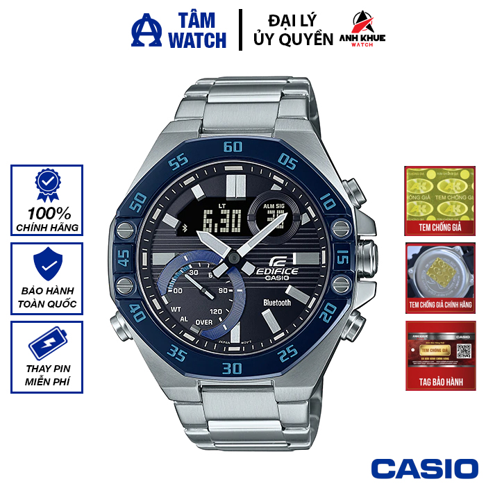 Đồng hồ nam dây kim loại casio edifice chính hãng anh khuê ecb-10db-1bdf