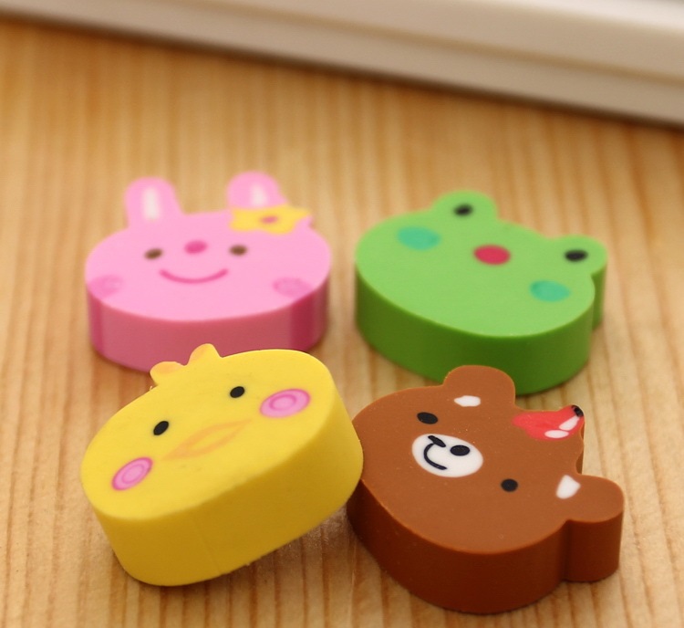 [HCM]Bộ 4 tẩy bút chì gôm tẩy hình con vật dễ thương - Giao màu ngẫu nhiên