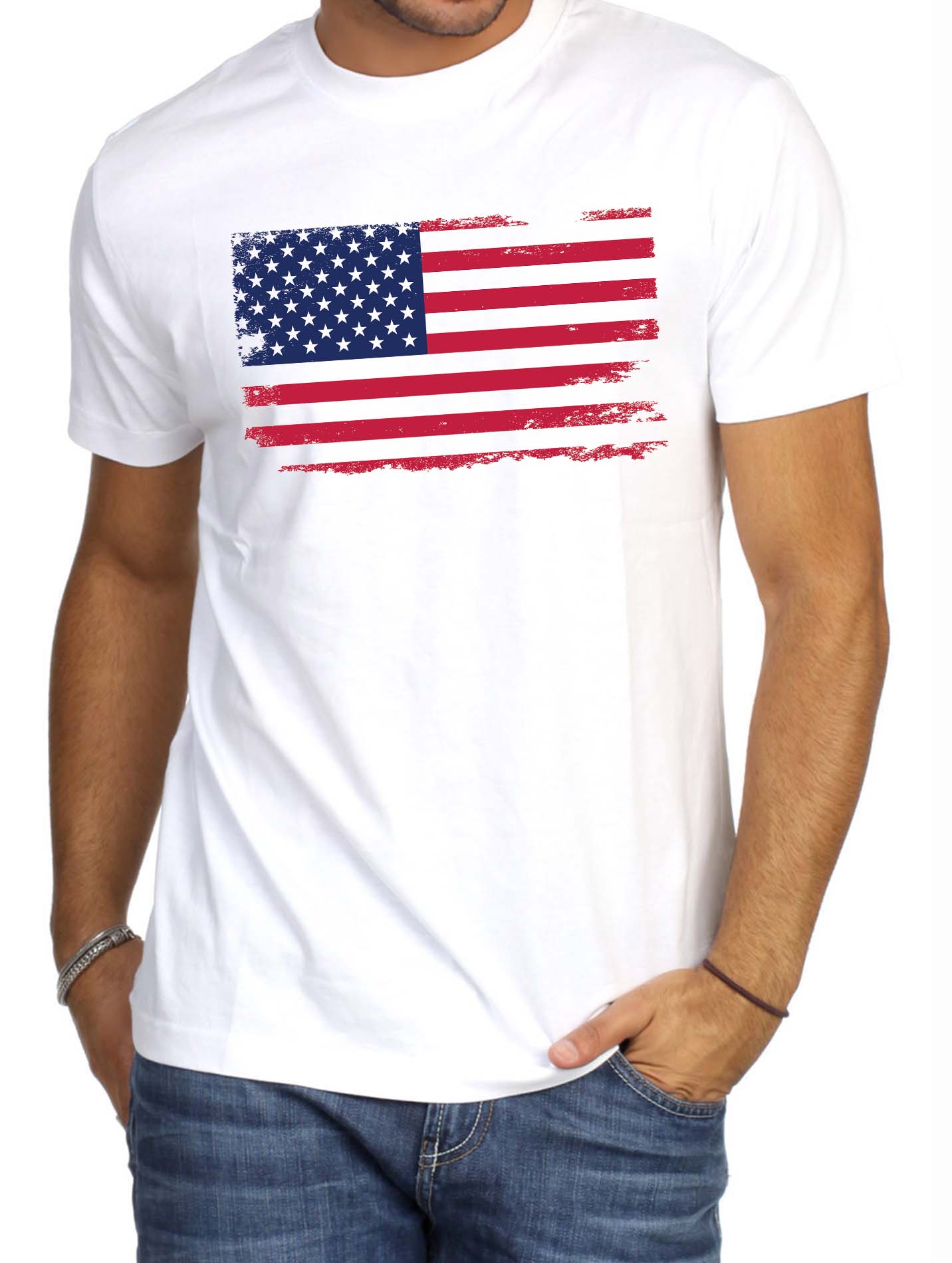 [HCM](Tặng 2 khẩu trang vải xu) Áo Thun Nam In Hình Cờ Mỹ 1 - Phong Cách Hàn Quốc - Vải mền min thoáng mát Hình In bền màu