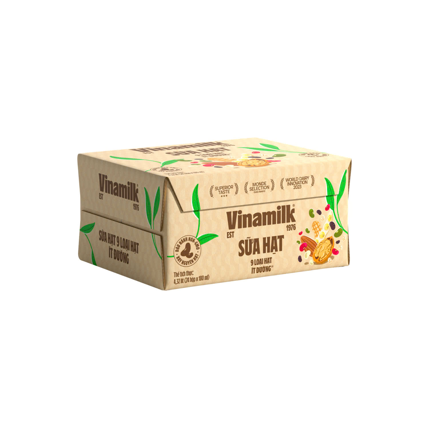 Thùng 24 Hộp Sữa 9 loại hạt Vinamilk Super Nut 180ml