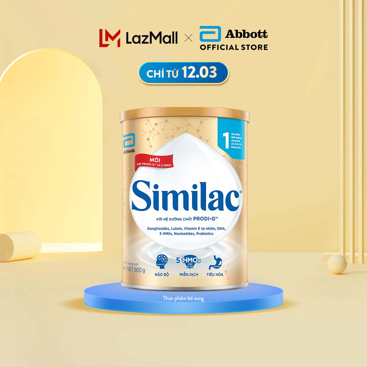 Sữa bột Similac 1 900g đột phá dinh dưỡng 5G cho trẻ từ 06 tháng tuổi miễn dịch khỏe nhanh trí tựa "5G"