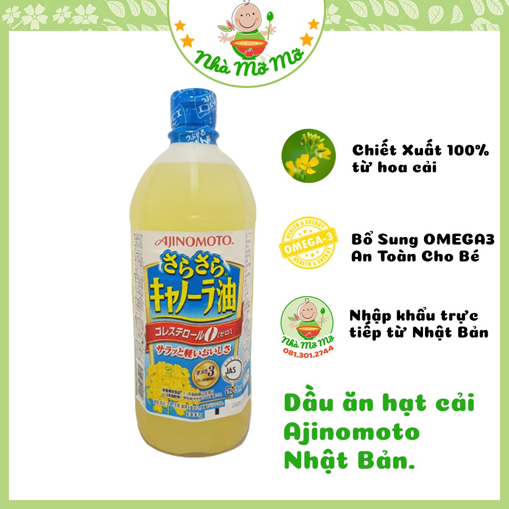 Dầu Ăn Hạt Cải Ajinomoto Date 09/2023 Bổ Sung Omega 3&6 Nhật - Nhà Mỡ Mỡ