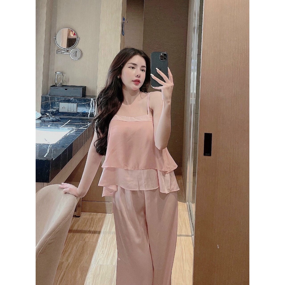Đồ bộ 2 dây voan bèo xinh xắn