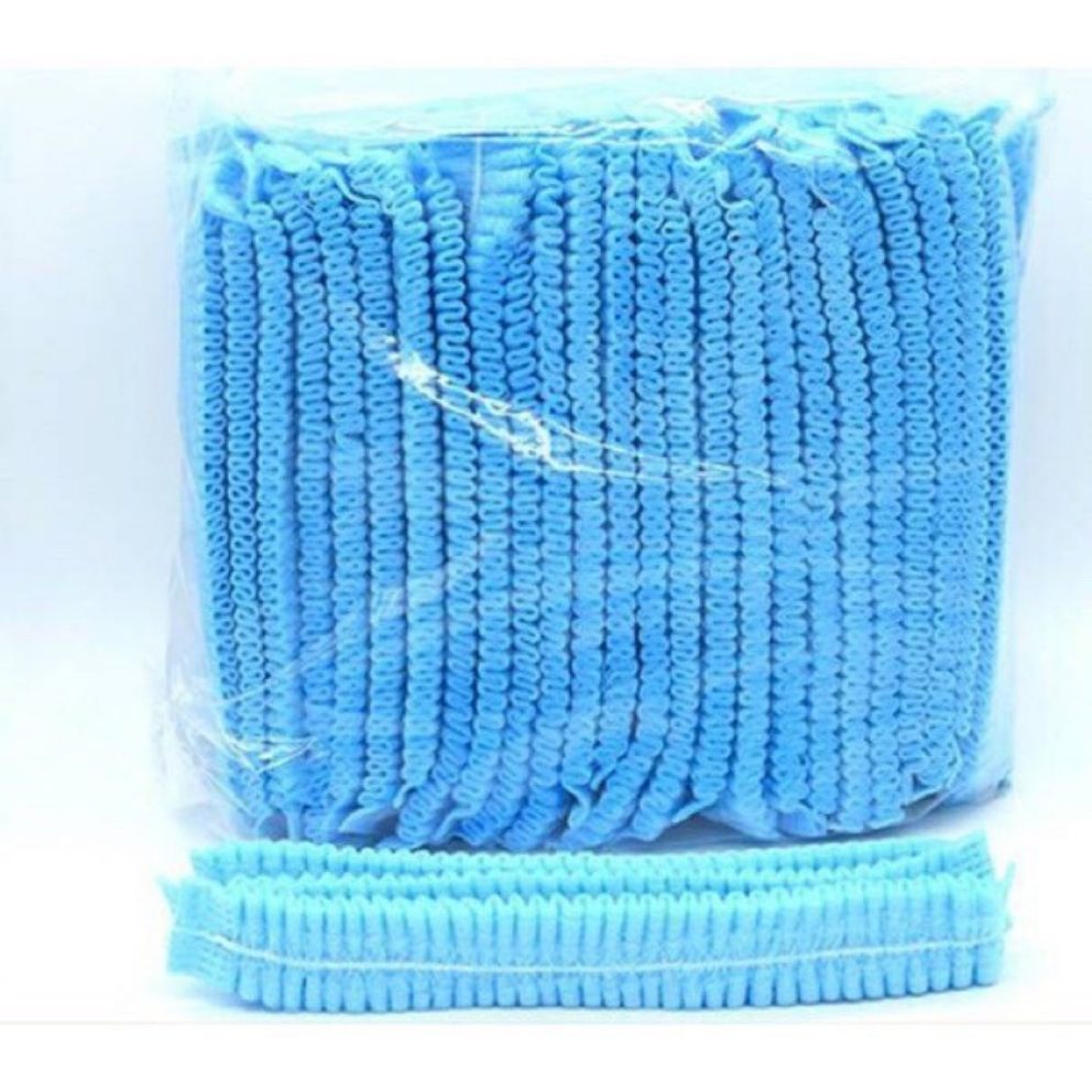Mũ trùm đầu y tế màu xanh bịch 100 chiếc