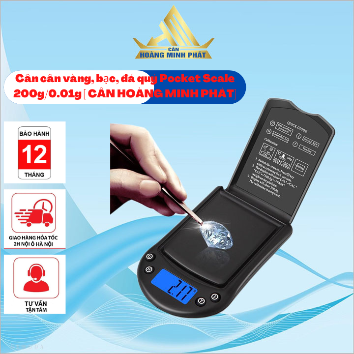 Cân điện tử bỏ túi cân vàng bạc đá quý 200g 0.01g Pocket Scale
