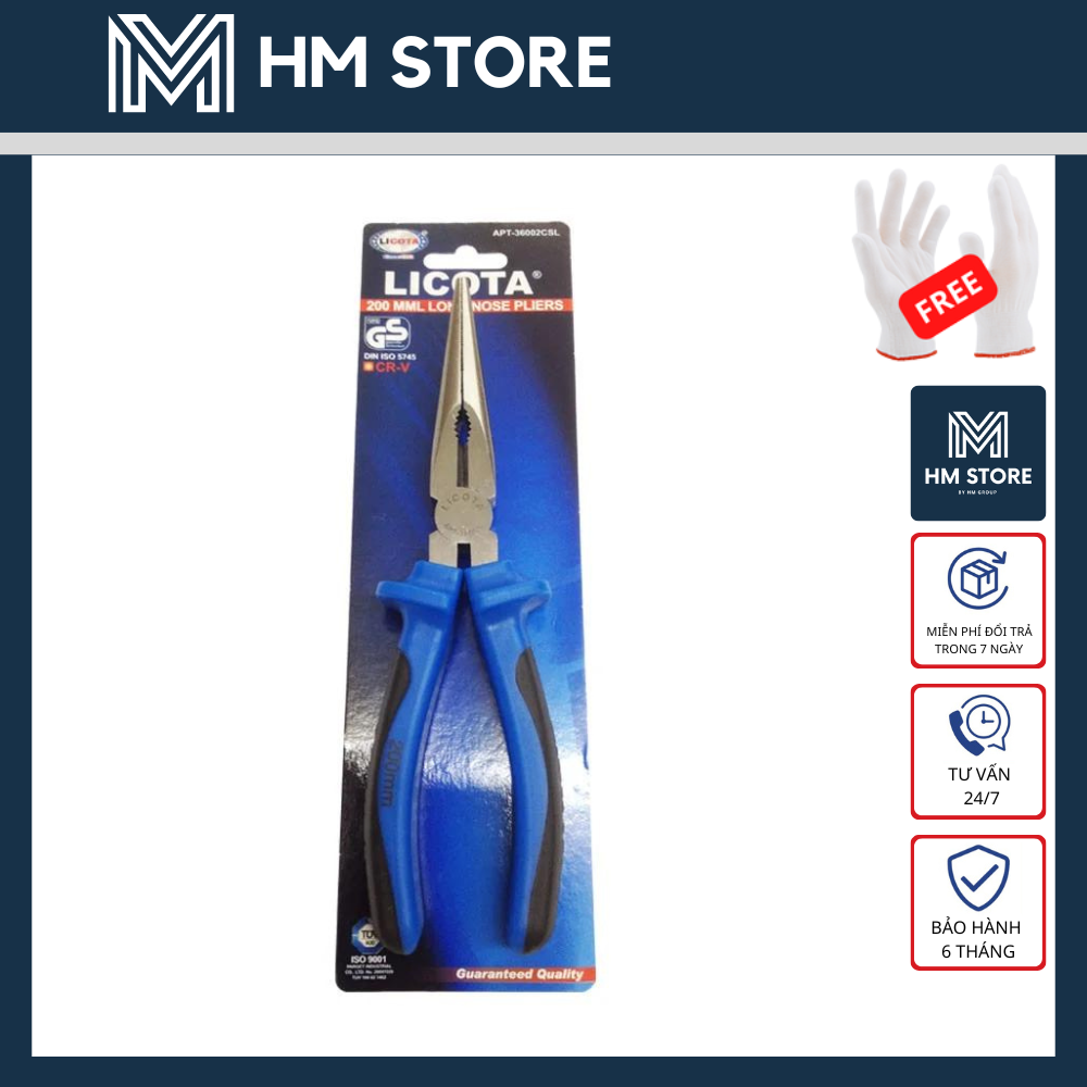 KÌM NHỌN MỎ DÀI LICOTA 6" - 8" - THÉP CR-V SIÊU CỨNG, KHÔNG GỈ CAO CẤP