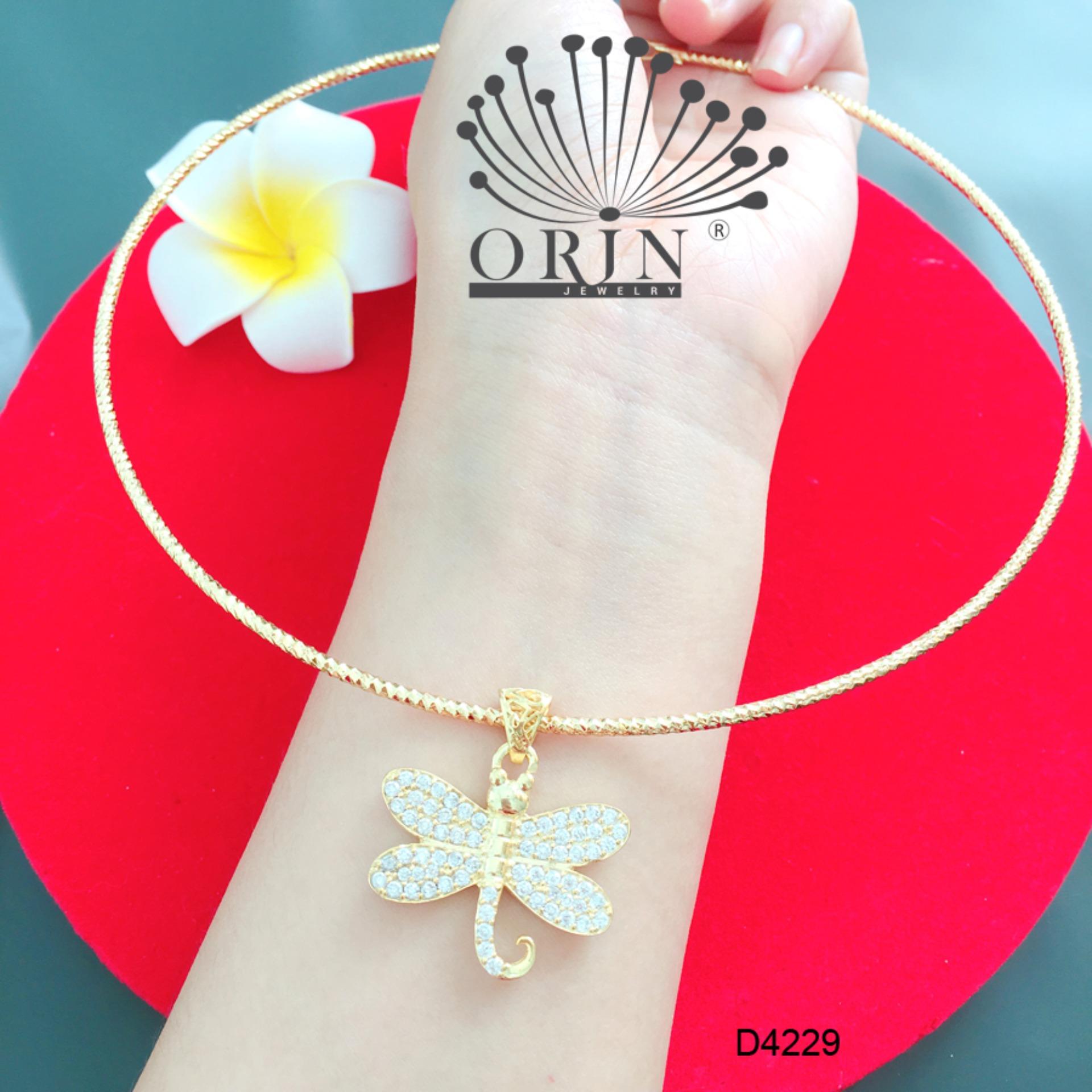 Kiềng cổ dạng nhuyễn bền màu mặt chuồn chuồn đính đá thiết kế cao cấp Orin D4229 - Long Tien