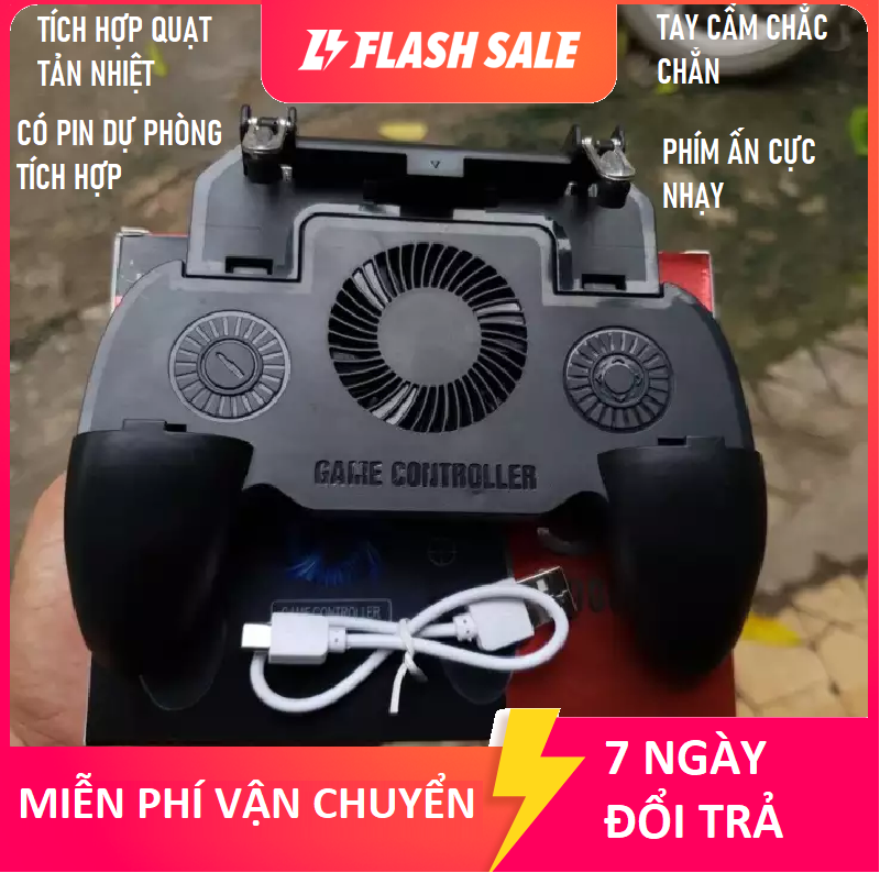 Tay cầm chơi geme freefire lien quan bupg pupg tay camafm chơi geme điên thoại SR Có Quạt Tản Nhiệt + Sạc Dự Phòng Tích Hợp Tay Game