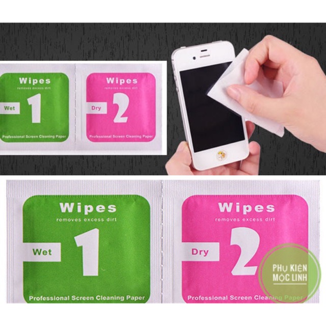 Giấy lau vệ sinh màn hình điện thoại, ipad, kính mắt IPHONE/ SAM SUNG/ OPPO/ VIOVO/ XIAOMI